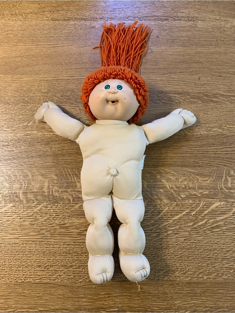 Vintage Cabbage Patch Kids Doll With Pacifier Red Poodle Hair Single Ponytail
